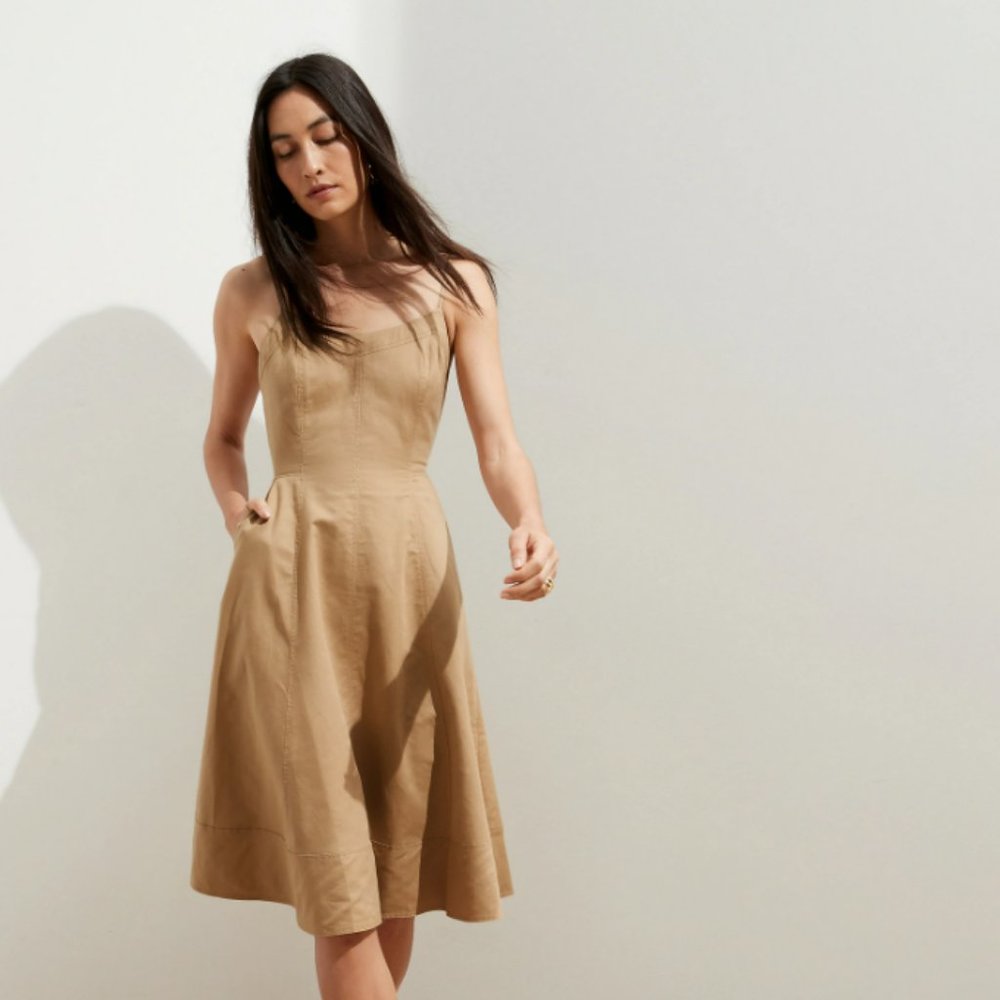 Banana Republic Linen-Cotton Midi Dress - Size 8